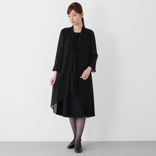 ボウタイ付き夏物ワンピース【喪服・礼服】