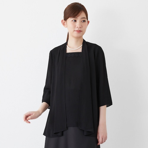 レイヤード風夏物チュニックブラウス【喪服・礼服】