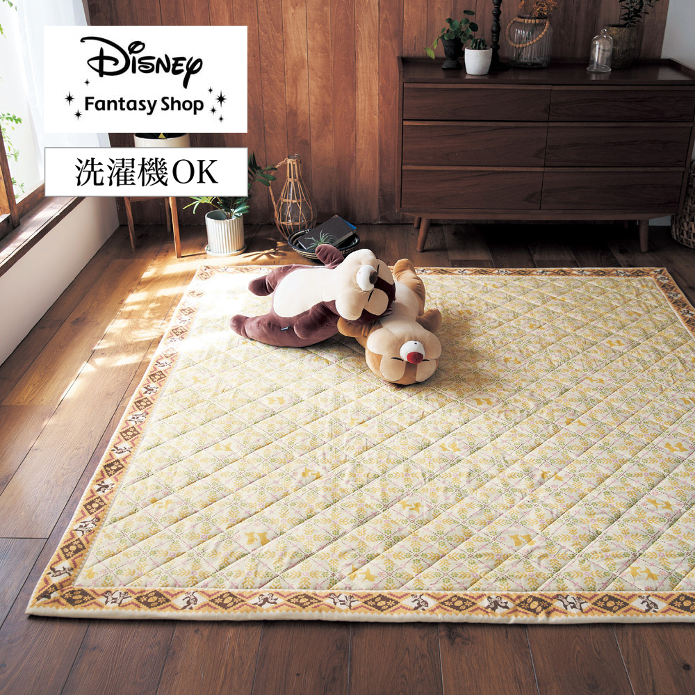 【ディズニー/Disney】額縁デザインのキルトラグ「チップ & デール」 【ディズニー/Disney】額縁デザインのキルトラグ「チップ & デール」