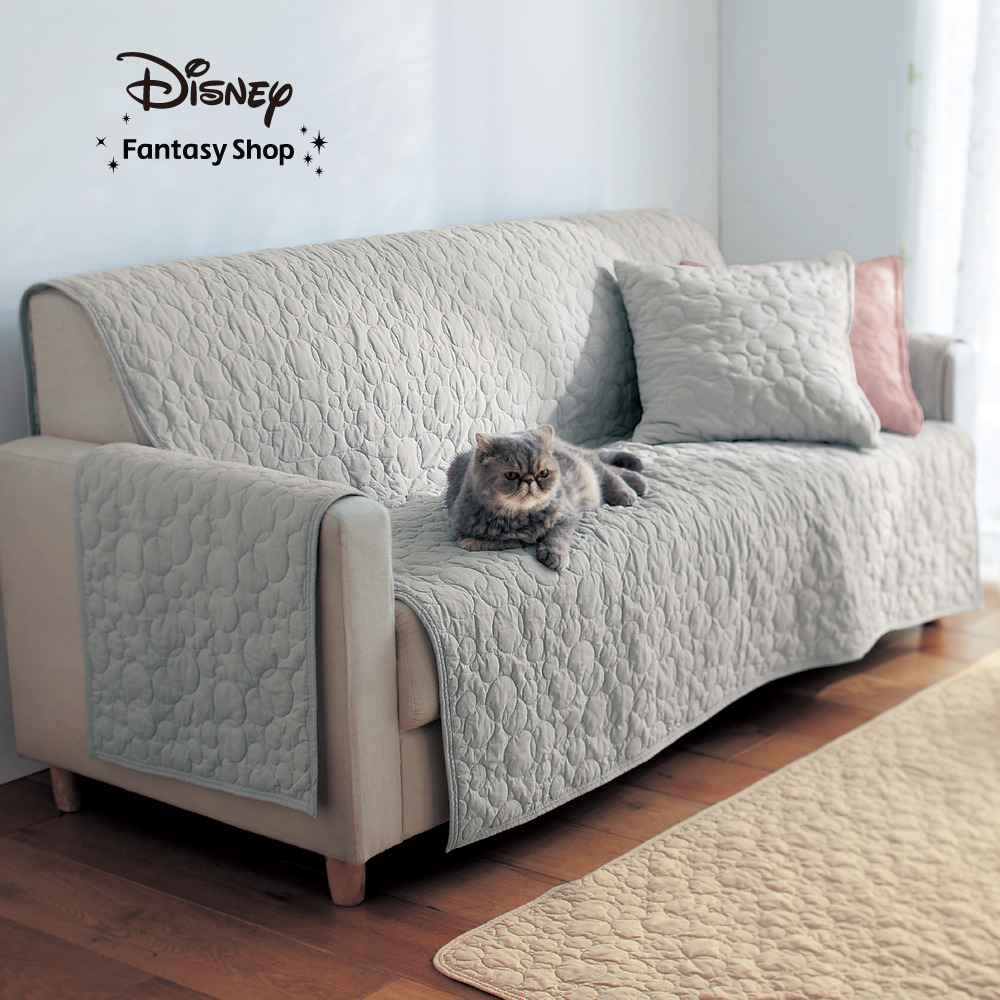 【ディズニー/Disney】ウォッシュキルトの肘掛付きソファカバー「ミッキーモチーフ」 【ディズニー/Disney】ウォッシュキルトの肘掛付きソファカバー「ミッキーモチーフ」