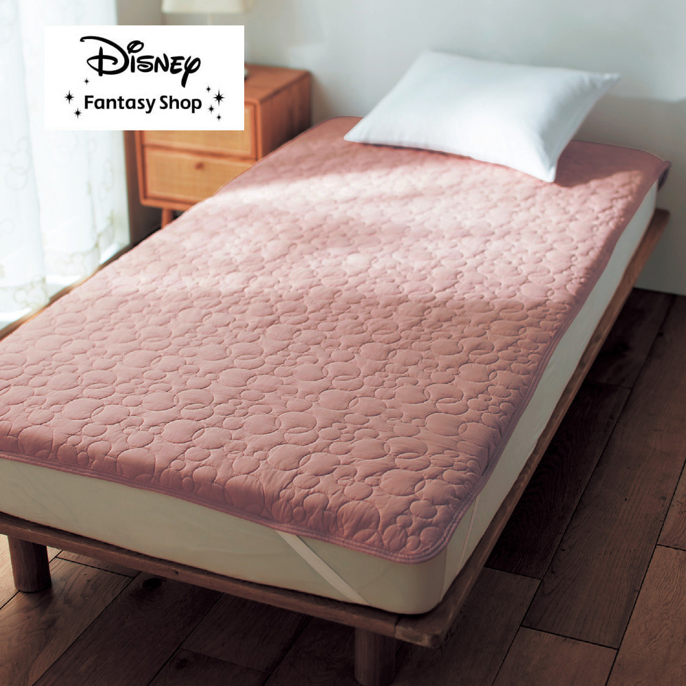 【ディズニー/Disney】ウォッシュキルトの敷パッド「ミッキーモチーフ」