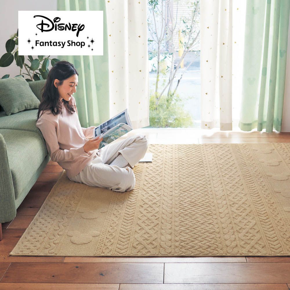 【ディズニー/Disney】やわらかな手触りのコットンラグ「ミッキーモチーフ」