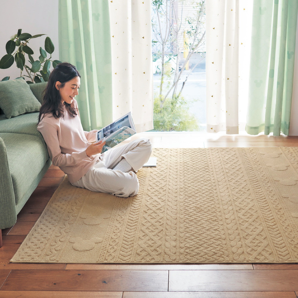 やわらかな手触りのコットンラグ「ミッキーモチーフ」(ディズニー/Disney) やわらかな手触りのコットンラグ「ミッキーモチーフ」(ディズニー/Disney)