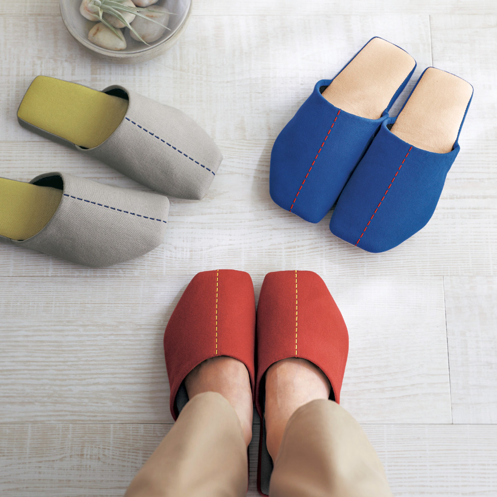 【ベルメゾン】綺麗に揃えたくなるステッチデザインの洗えるスリッパ 【ベルメゾン】綺麗に揃えたくなるステッチデザインの洗えるスリッパ