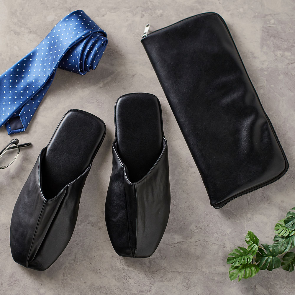 持ち歩き姿もサマになる!パパのためのフォーマルスリッパ(収納袋付き) <M~L>