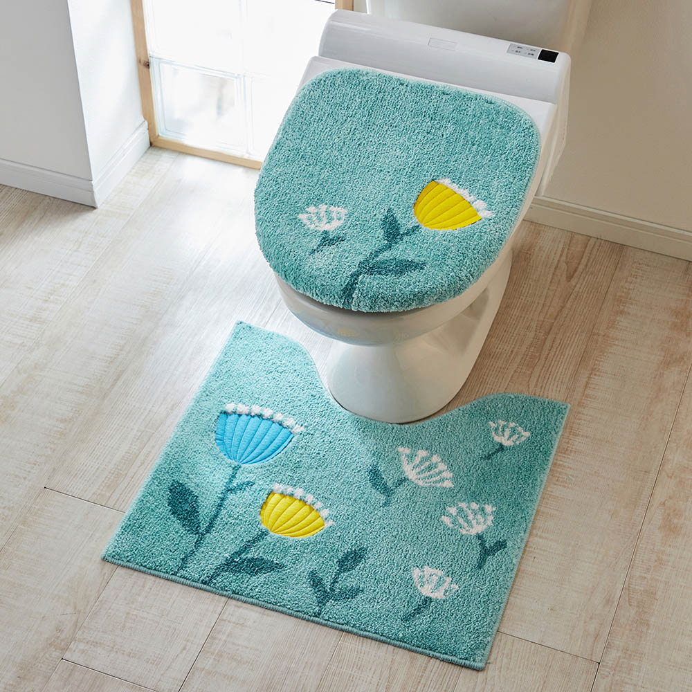 【ベルメゾン】サイズ展開が豊富なフラワーデザインのトイレマット・フタカバー(単品・セット)