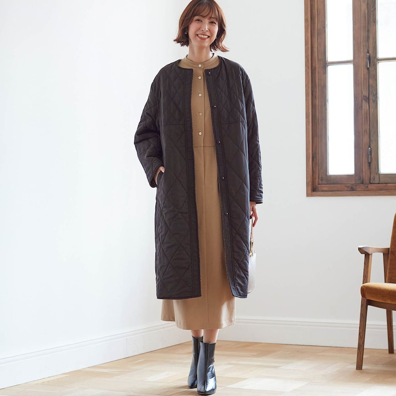 モデル身長169cm／M ※写真は撮影用のため着丈+7cmになります。