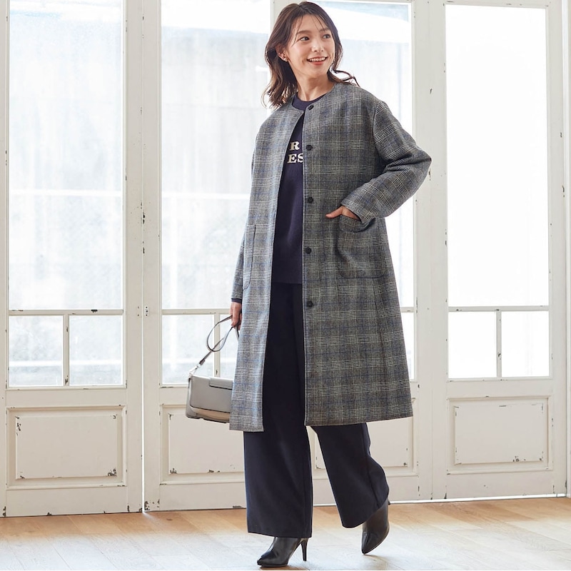 モデル身長170cm／M ※写真は撮影用のため着丈+7cmになります。
