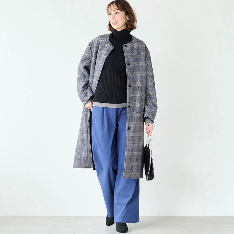 モデル身長169cm／M ※写真は撮影用のため着丈+7cmになります。