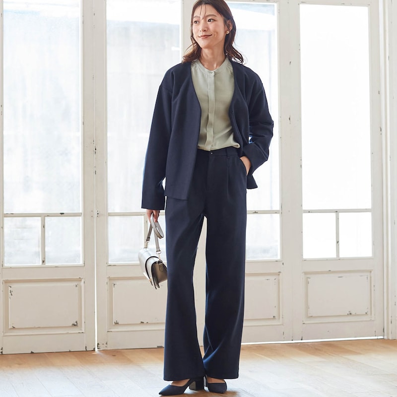 モデル身長170cm／M ※写真は撮影用のため股下+6cmになります。