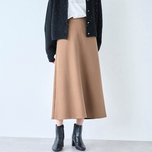 コットン混ウールライクスカート