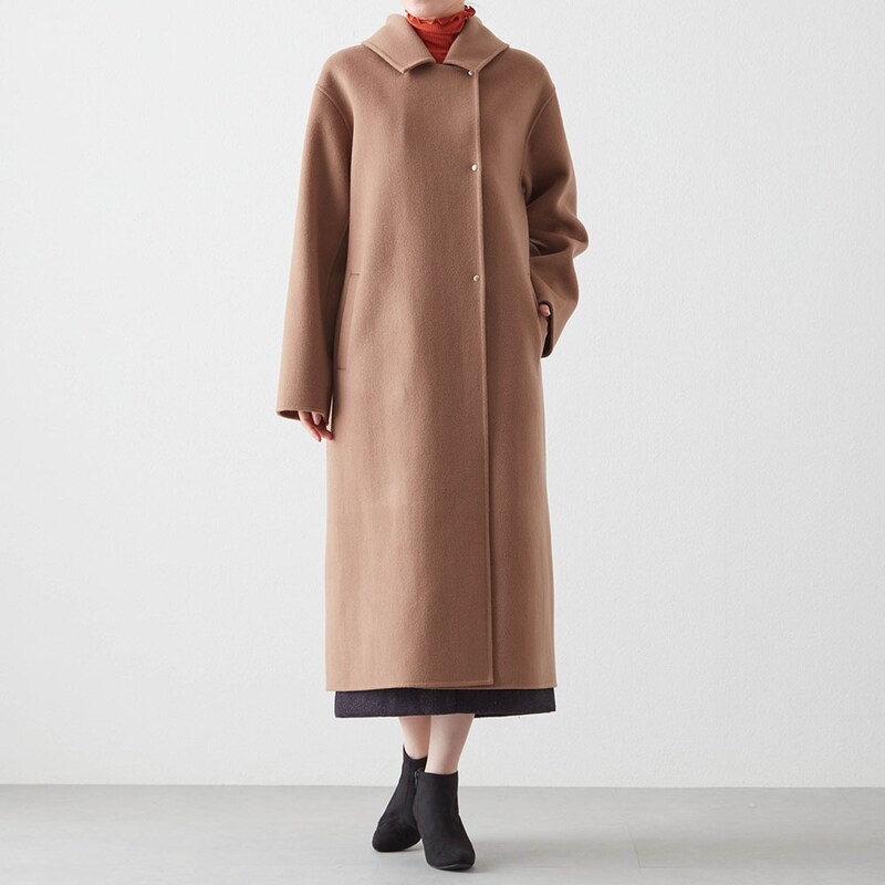 一重仕立てのステンカラーロングコート(スタイルノート/StyleNote  