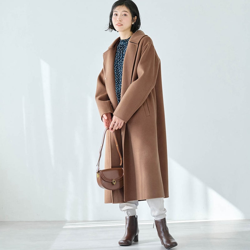 一重仕立てのステンカラーロングコート(スタイルノート/StyleNote 