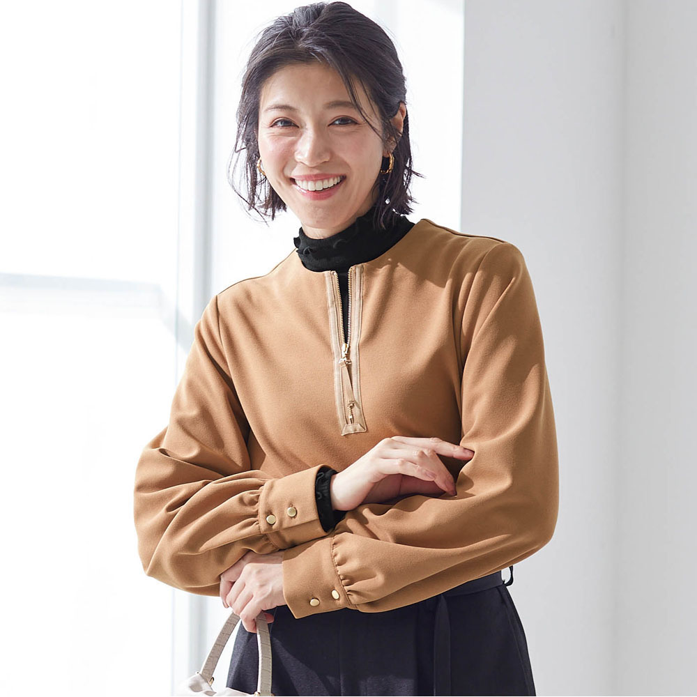 【スタイルノート/StyleNote】フロントファスナーブラウス