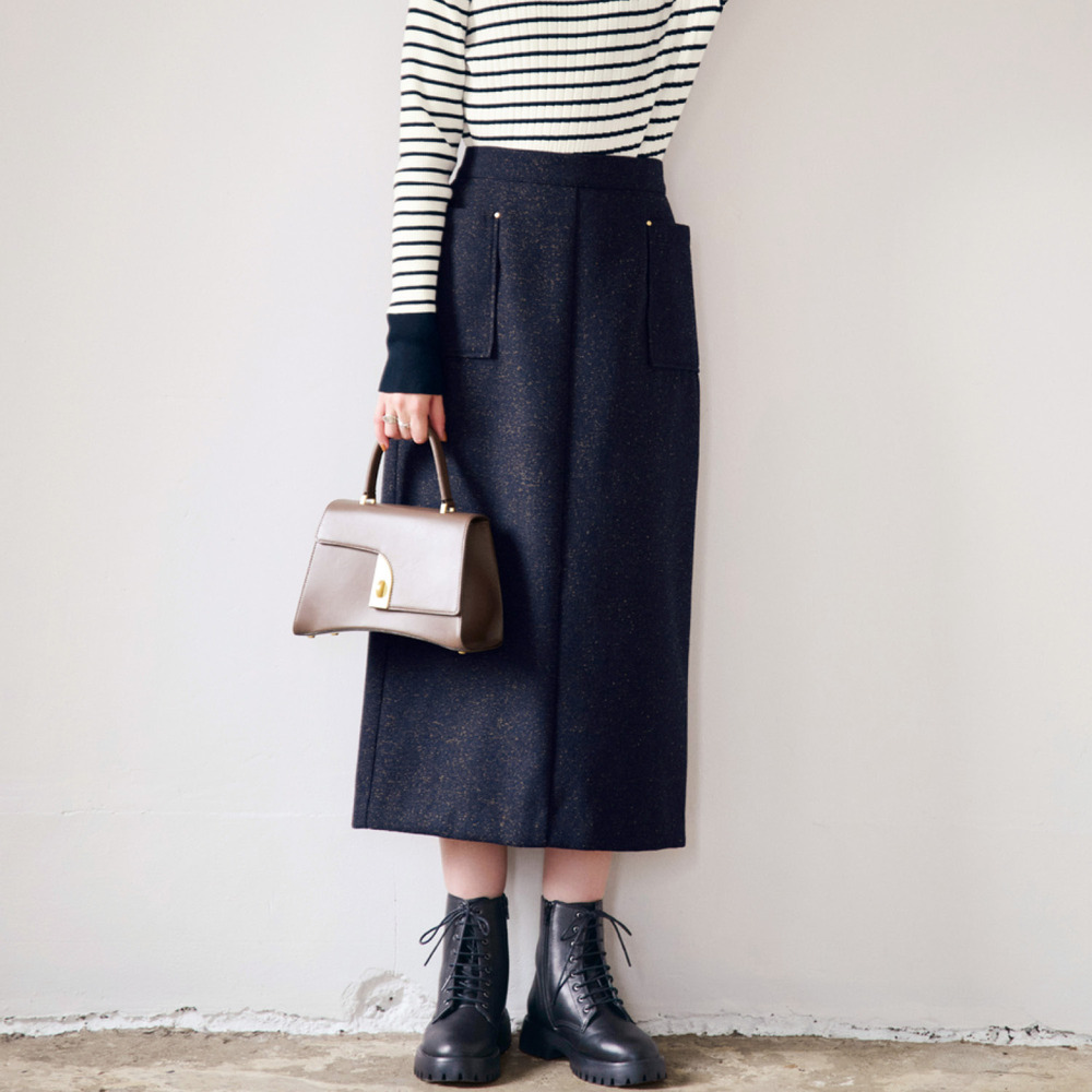 【エスエヌ バイ スタイルノート/SN by StyleNote】ツイードIラインスカート