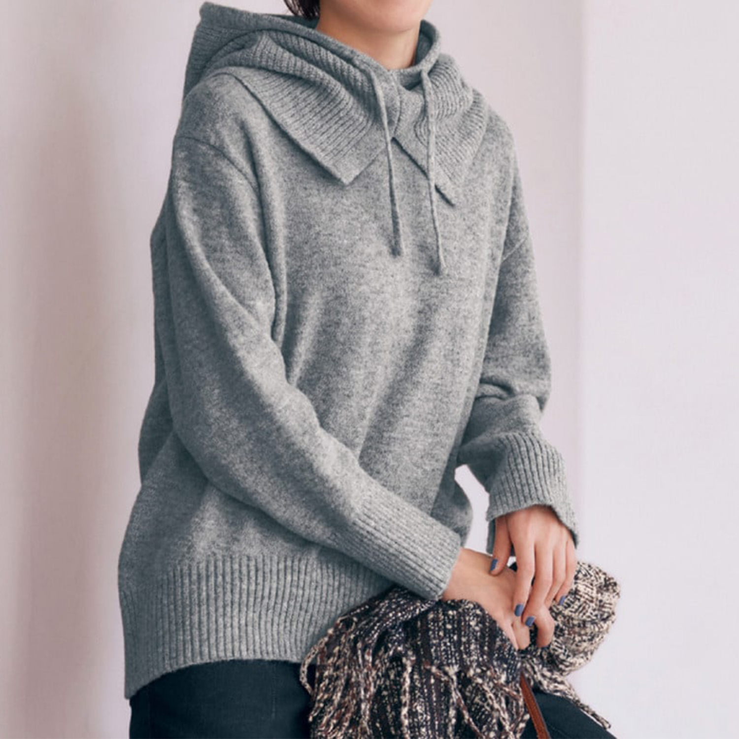 【エスエヌ バイ スタイルノート/SN by StyleNote】フードスヌード付きニット