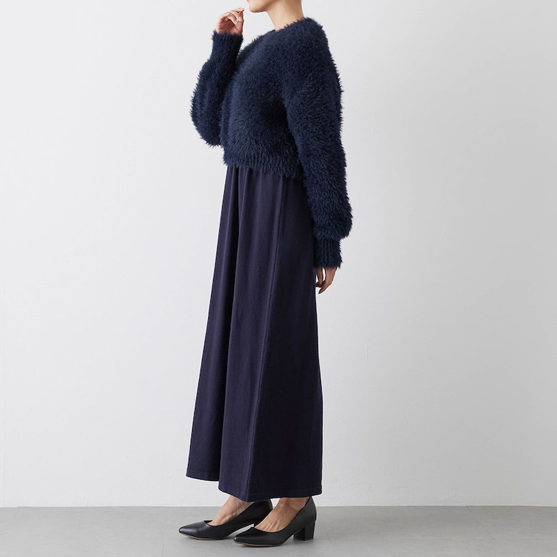 モデル身長167cm／M ※写真は撮影用のため着丈+9cmになります。