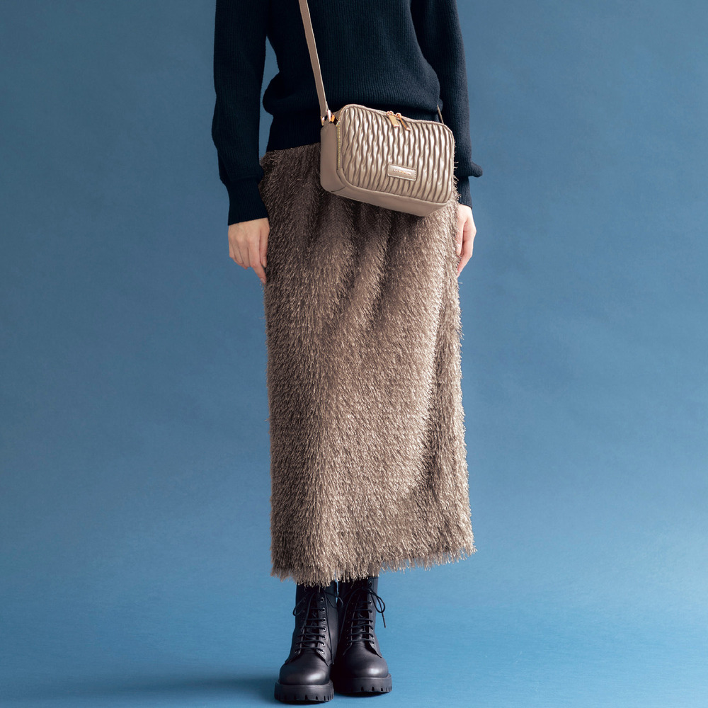 【エスエヌ バイ スタイルノート/SN by StyleNote】フィルムラメスカート