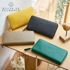 【ハウス・オブ・フローレンス/HOUSE OF FLORENCE】本革ラウンドファスナー長財布