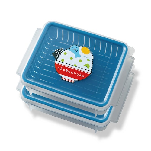 【クリアランス】【1回のみお届け】[おばけのスミス] 「ちょこちょこ」ご飯が美味しく保存できるすのこ付き保存容器2個セット