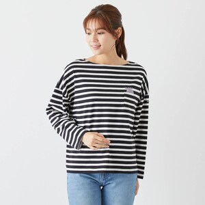 【モズ/moz】ボーダーひょっこり長袖Tシャツ