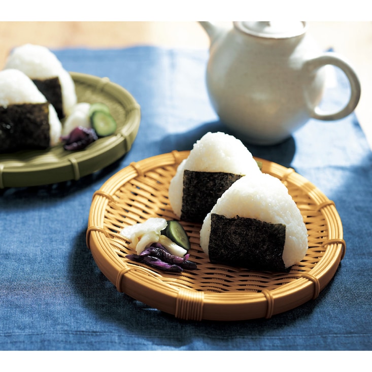 洗える竹編み風 丸盆ざる ＜径３１ｃｍ／２１ｃｍ＞