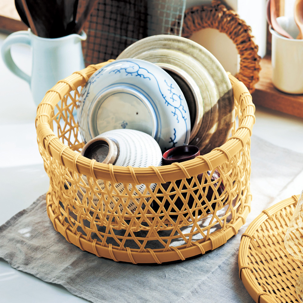 【ベルメゾン】洗える竹編み風 水切りかご 【ベルメゾン】洗える竹編み風 水切りかご