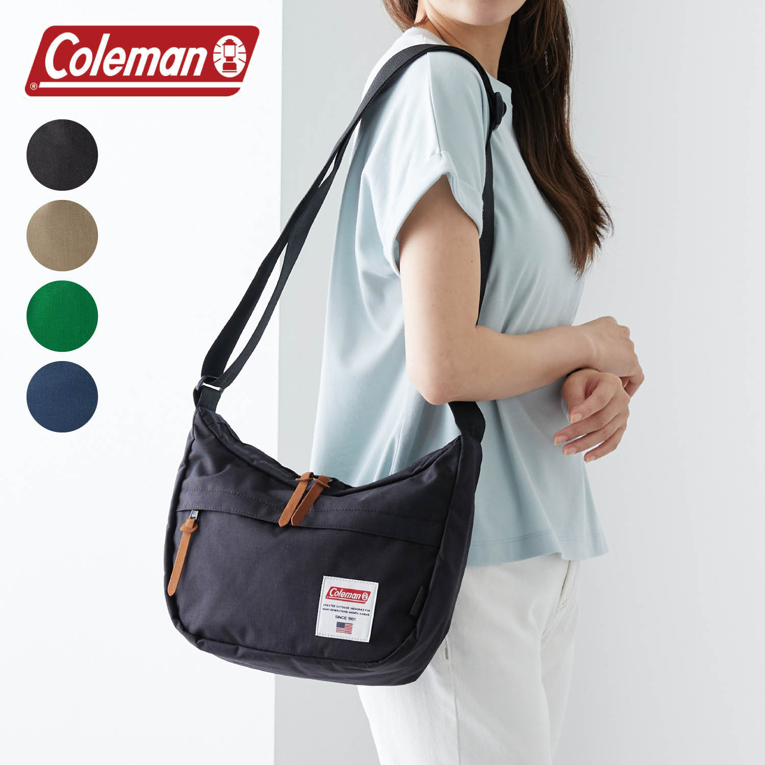 【コールマン/Coleman】ダブルファスナーショルダーバッグ