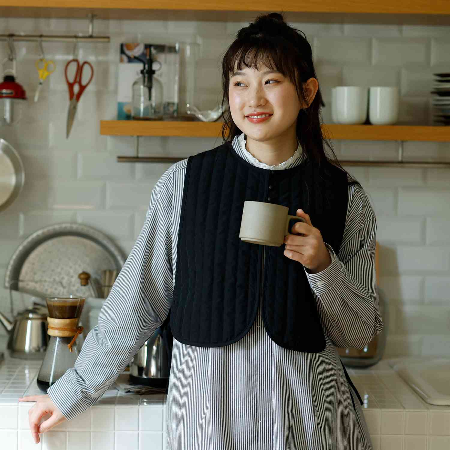 【プリュスボルメ/+borme】キルティングショートジレ