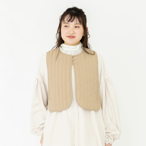 キルティングショートジレ