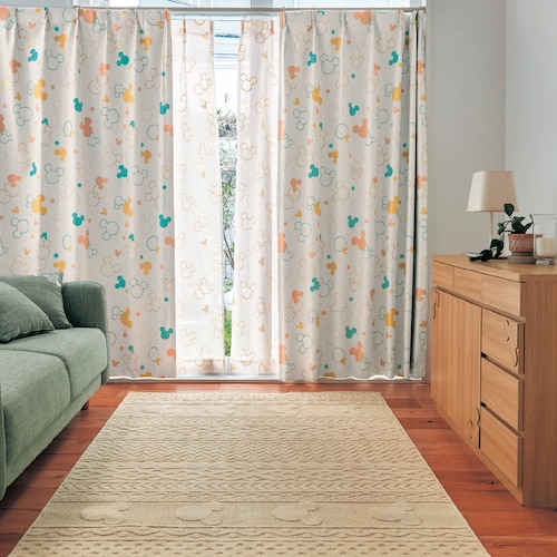 遮光・遮熱・防音カーテン「ミッキーモチーフ」（ディズニー/Disney）