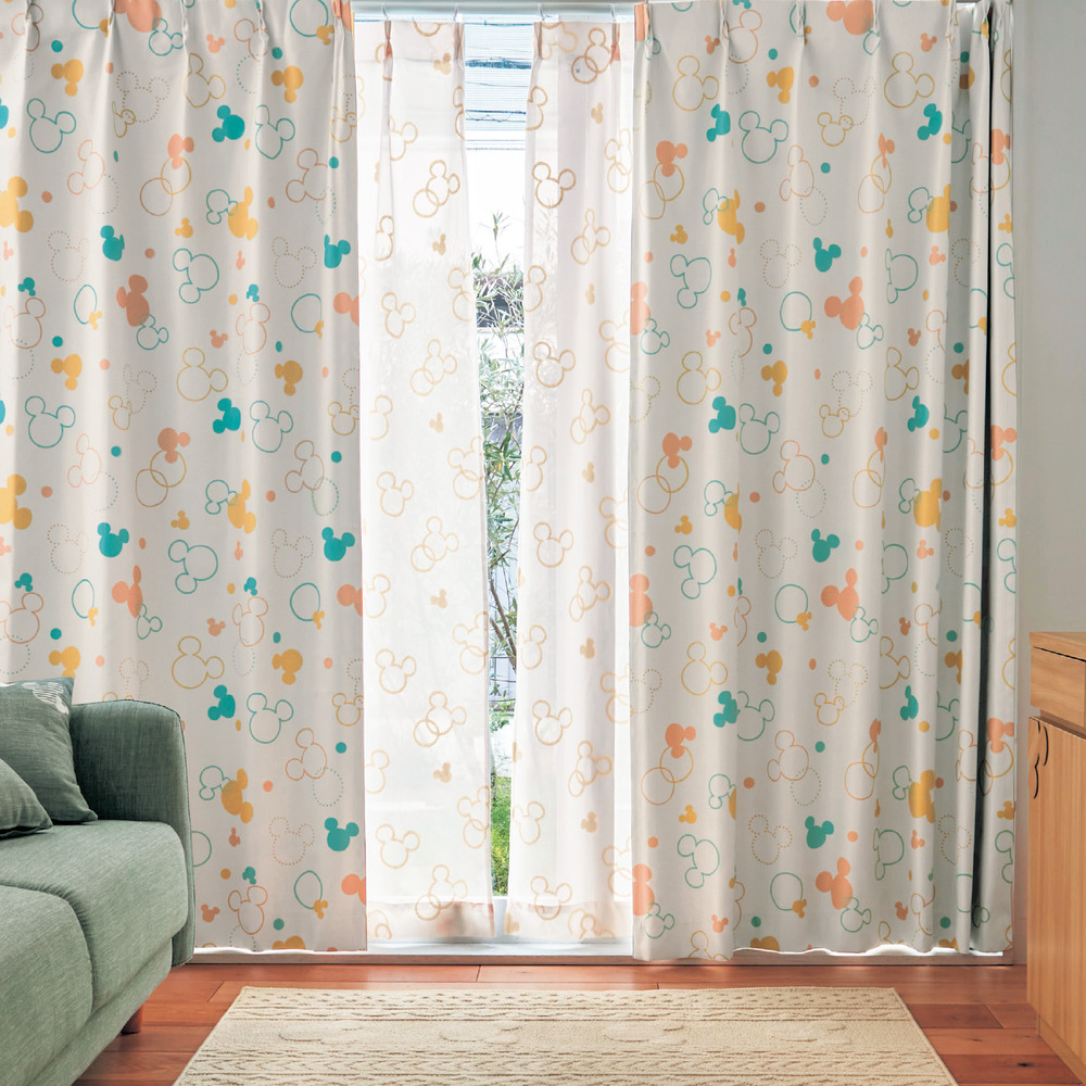 遮光・遮熱・防音カーテン「ミッキーモチーフ」(ディズニー/Disney) 遮光・遮熱・防音カーテン「ミッキーモチーフ」(ディズニー/Disney)