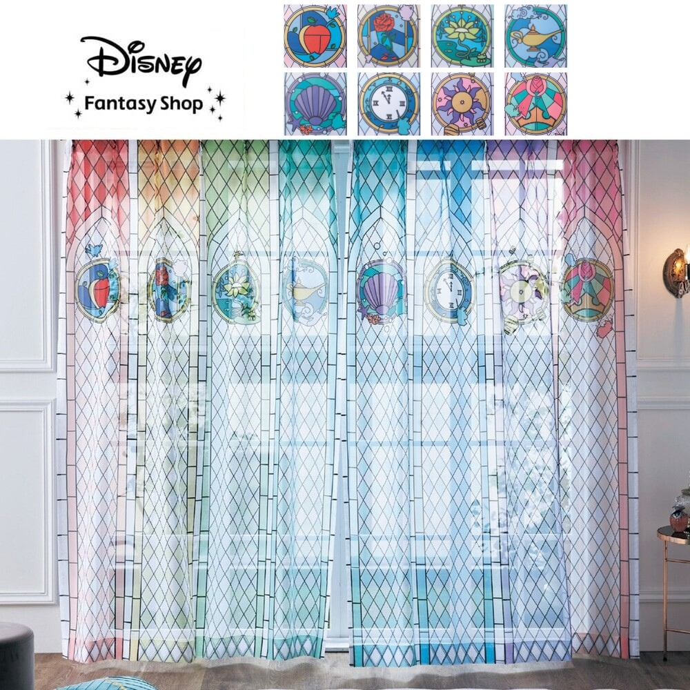 【ディズニー/Disney】ステンドグラスのようなボイルレースカーテン「プリンセス」