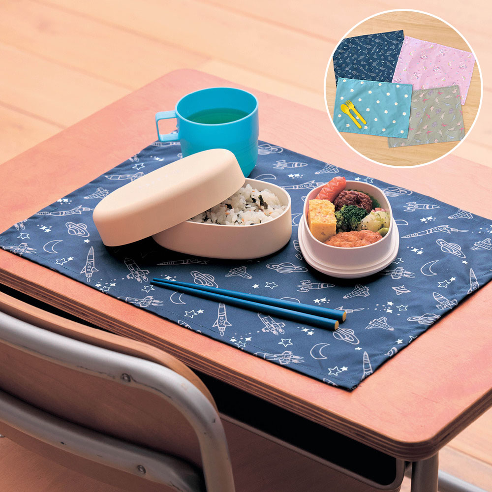 【ベルメゾン】撥水ランチクロス2枚セット・巾着袋付 【ベルメゾン】撥水ランチクロス2枚セット・巾着袋付