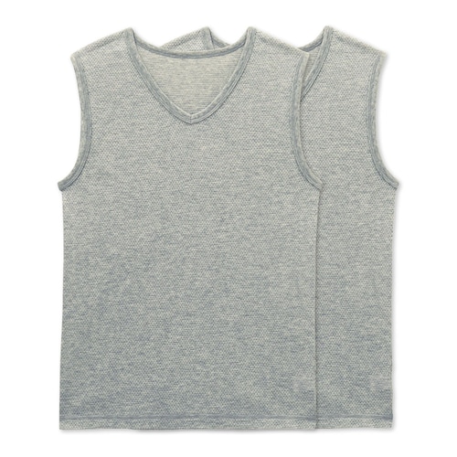さらっと快適コットンメッシュＶネックノースリーブＴシャツ（インナー）２枚セット 【子供インナー】