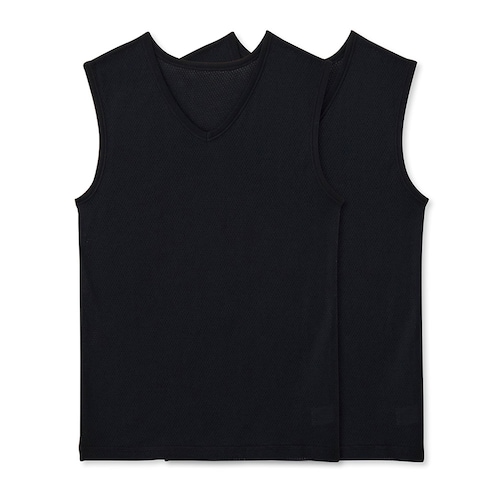 さらっと快適コットンメッシュＶネックインナー２枚セット 【子供インナー】【猛暑対策】