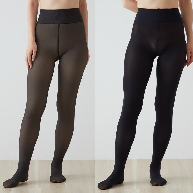 【左：当商品／右：80デニールタイツ】厚手の1200デニール