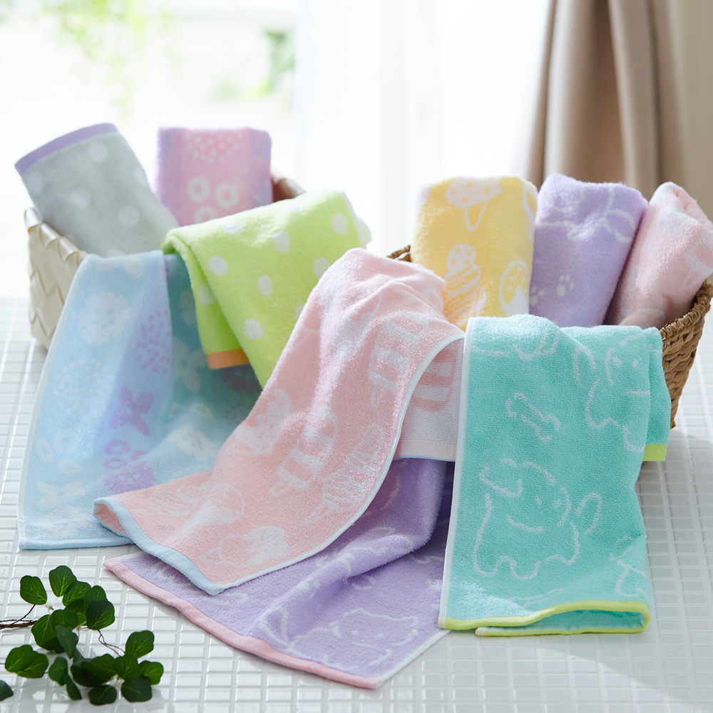 北欧調の可愛いタオルセット<フェイスタオル2枚/バスタオル1枚>