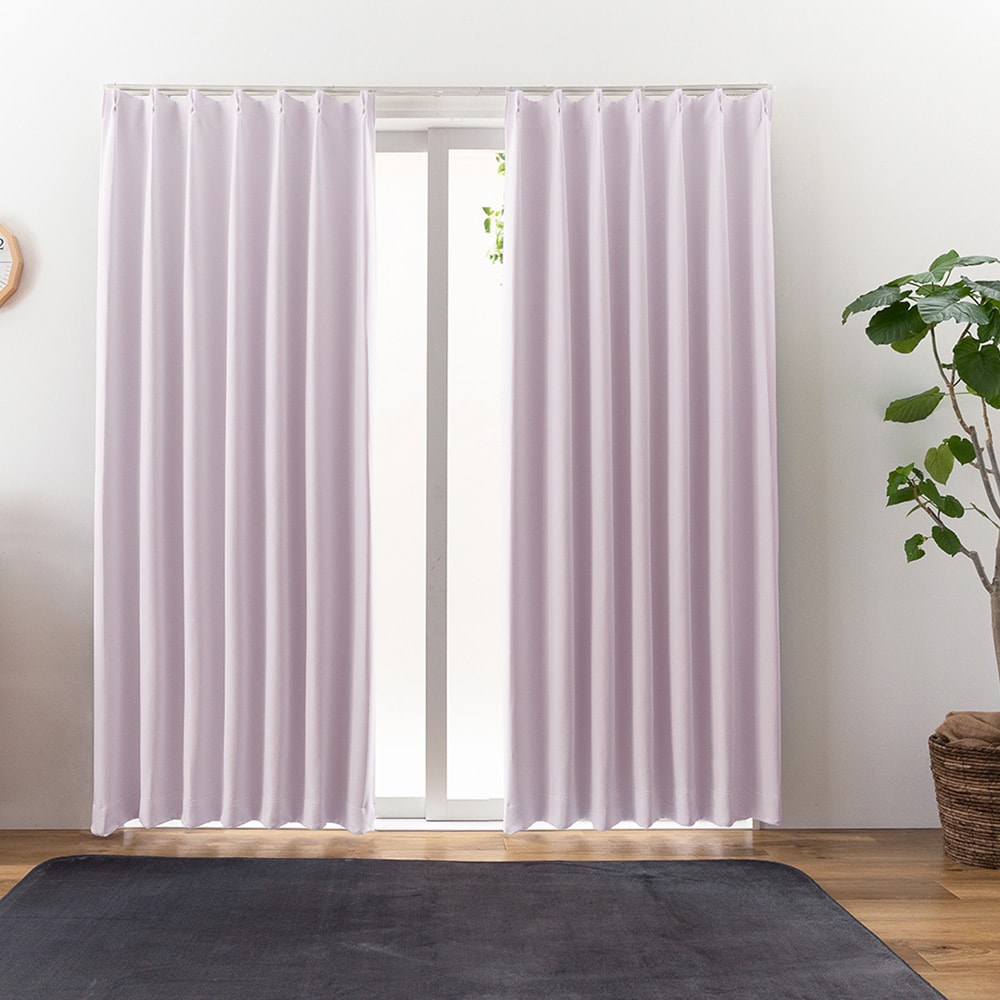 カーテンセット】【99サイズ】 パステルカラーのシンプルな遮光