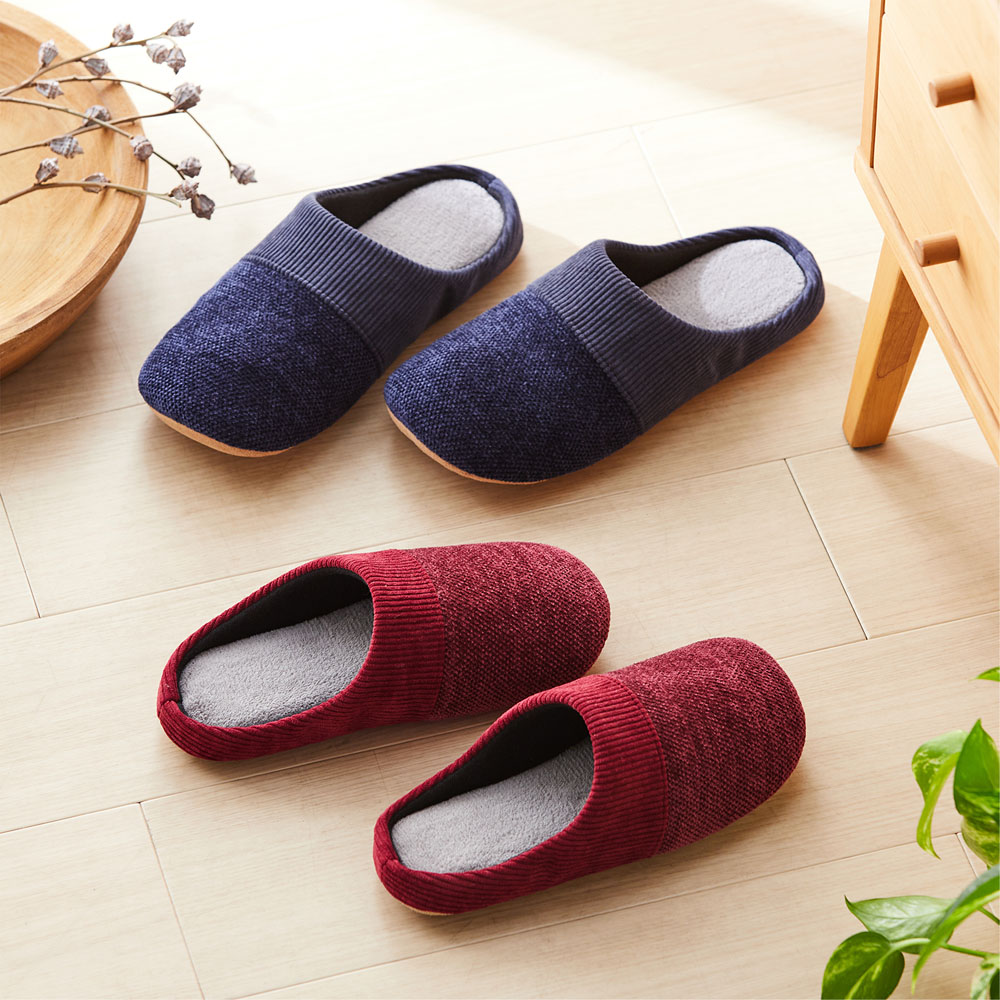 【ベルメゾン】切り替えデザインのベロアスリッパ 【ベルメゾン】切り替えデザインのベロアスリッパ