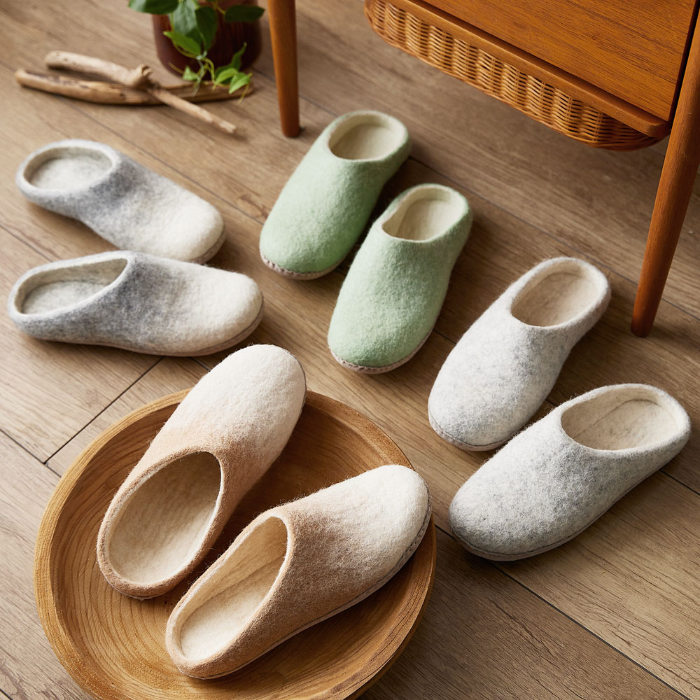 【ベルメゾン】ウール素材のほっこりスリッパ