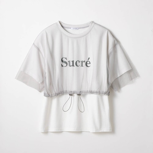 綿素材インナー付きドロストチュールレイヤード風長袖Ｔシャツ 【子供服】