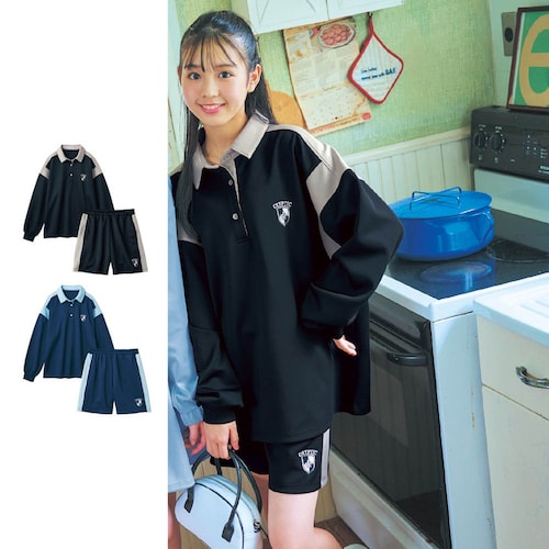 配色切替えプルオーバー＆ショートパンツセット 【子供服】