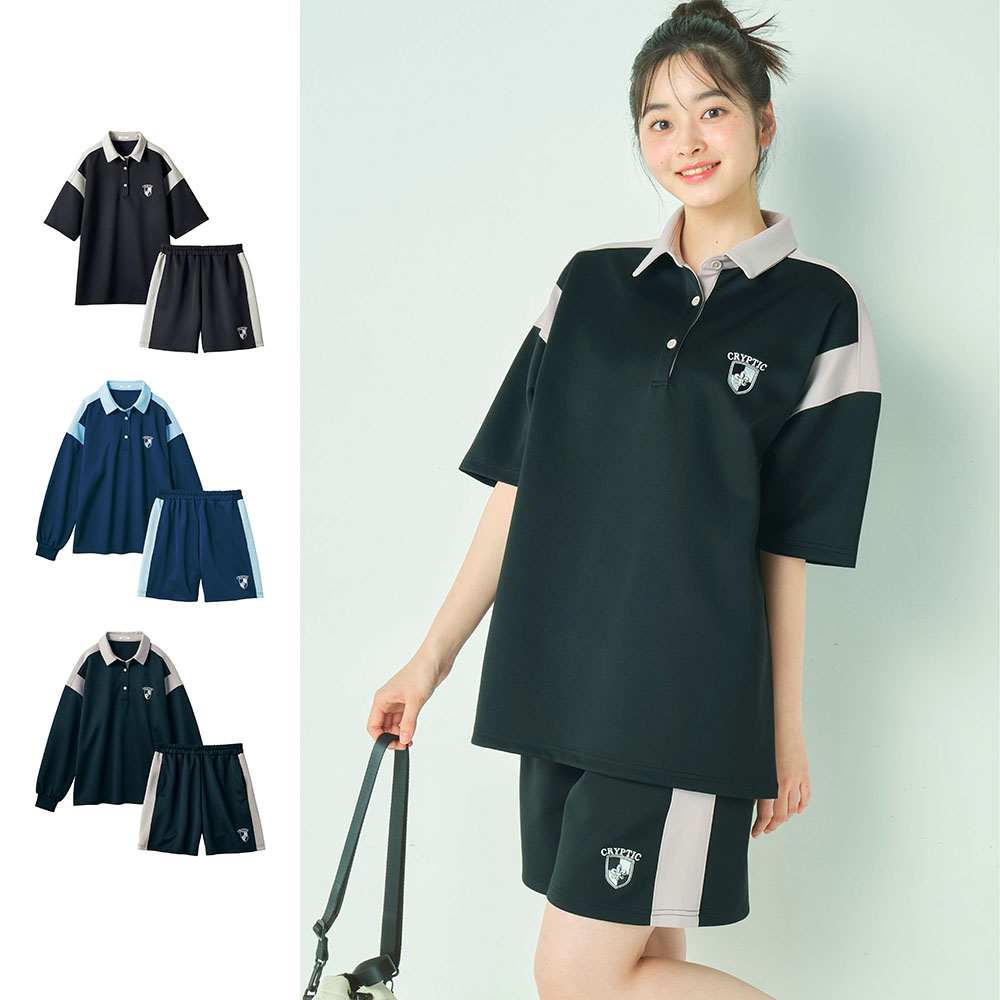 【パペル ラピス/Papel lapiz】配色切替えプルオーバー & ショートパンツセット 【子供服】 【パペル ラピス/Papel lapiz】配色切替えプルオーバー & ショートパンツセット 【子供服】