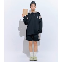 ブラック×グレージュ／モデル身長158cm・サイズJ-M