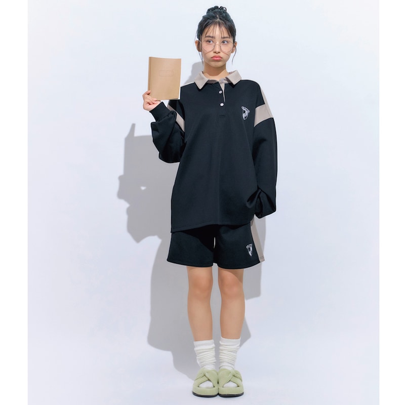 ブラック×グレージュ／モデル身長158cm・サイズJ-M