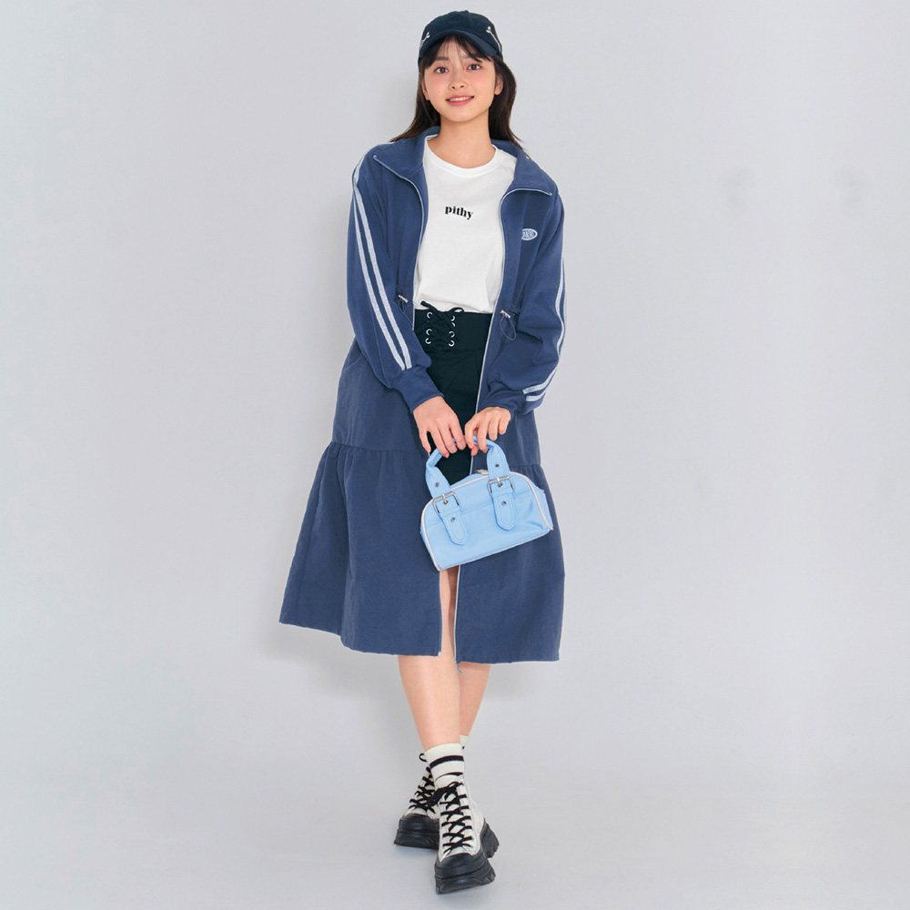 【パペル ラピス/Papel lapiz】ラメライントラックドッキングワンピース 【子供服 長袖】