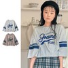 【パペル ラピス/Papel lapiz】フロッキープリント袖ライン裾ゴム綿素材七分袖タフTシャツ 【子供服】