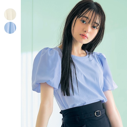シフォンドッキングパフスリーブＴシャツ 【子供服 半袖】