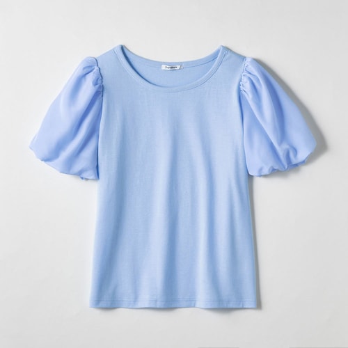 シフォンドッキングパフスリーブＴシャツ 【子供服 半袖】